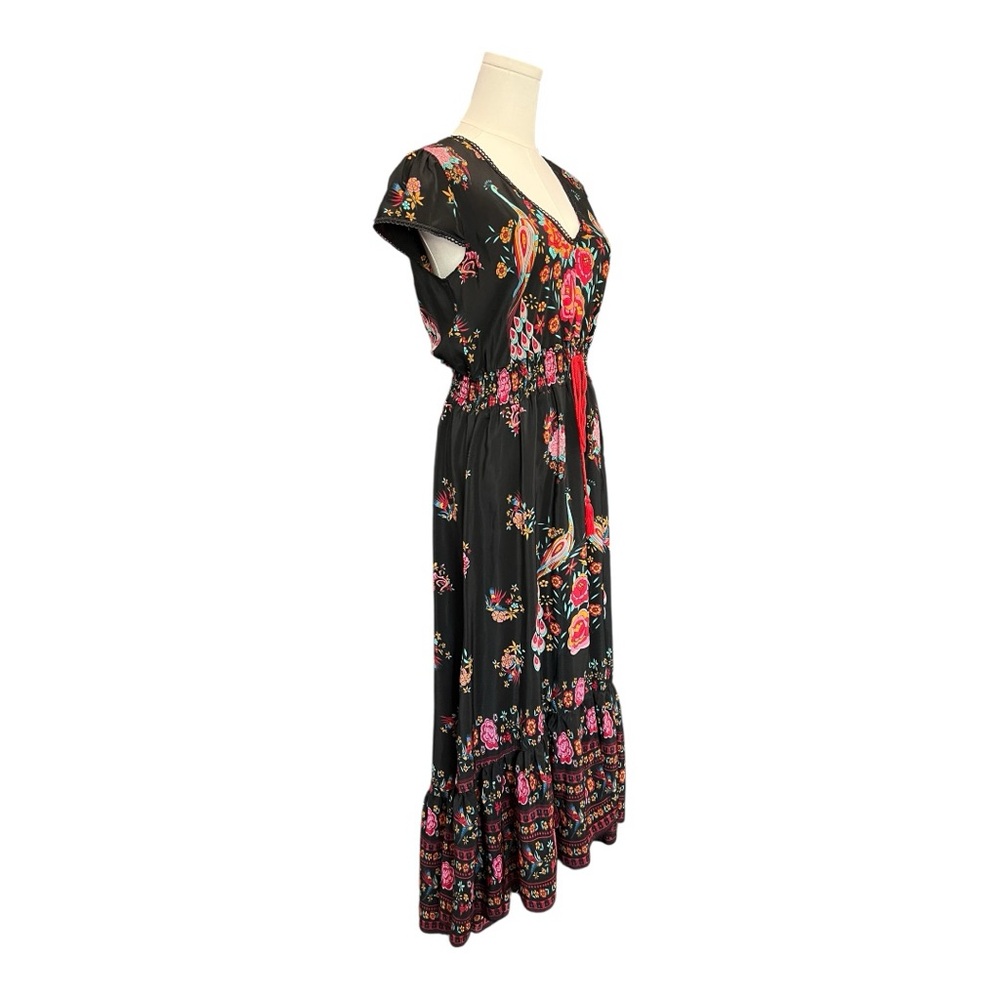 🌺 EUC RANI Vibrant Floral Asymmetrical Maxi Dress | Size S - Picture 8 of 12